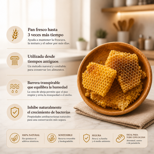 🇪🇸 Bolsas para pan Cerapan de algodón 100 % con cera de abeja